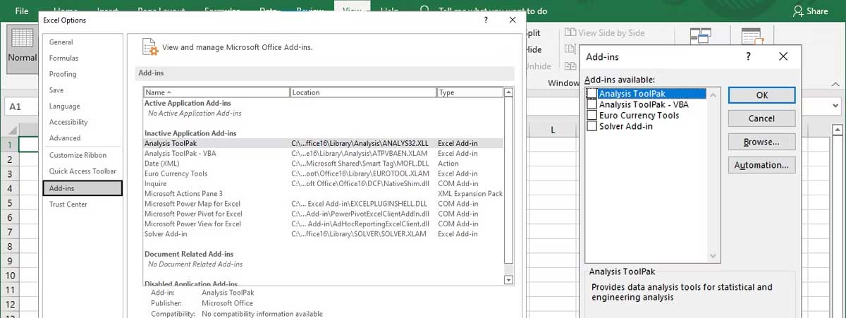 Add-In Excel