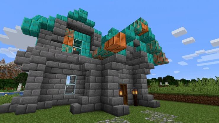 Copper can be used to decorate houses in Minecraft