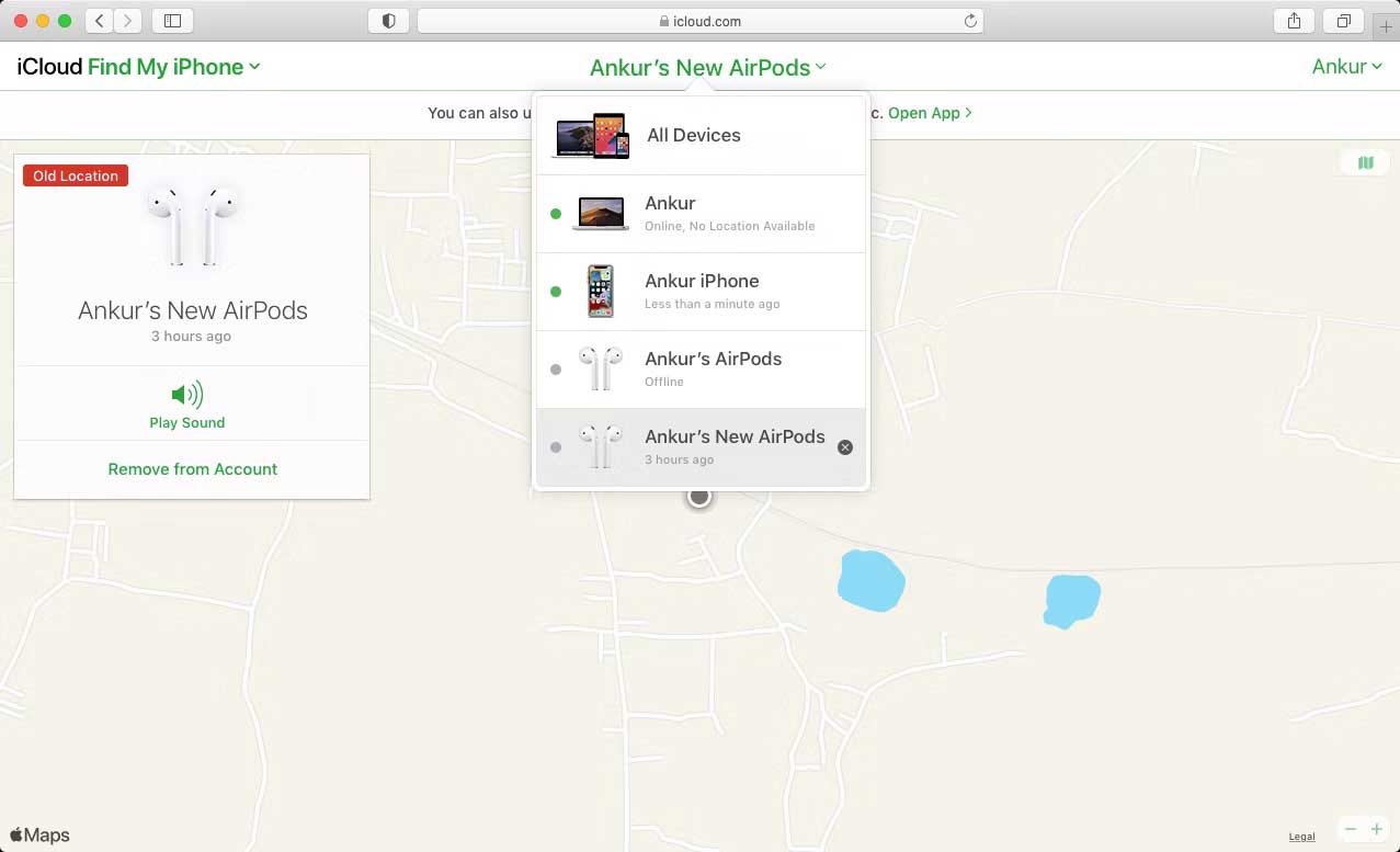 Find My iPhone trên iCloud