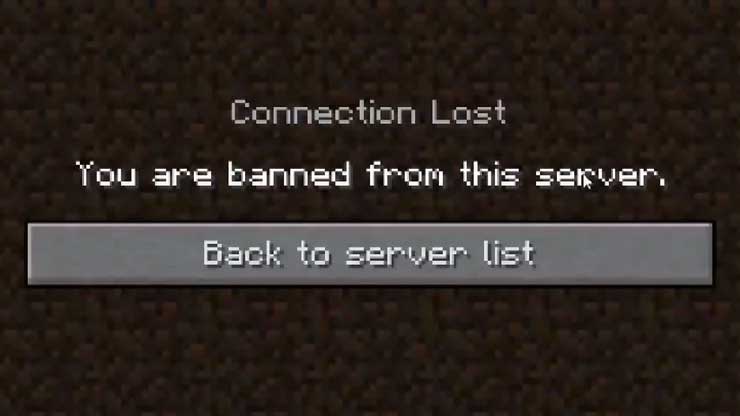 Return to the Minecraft server list