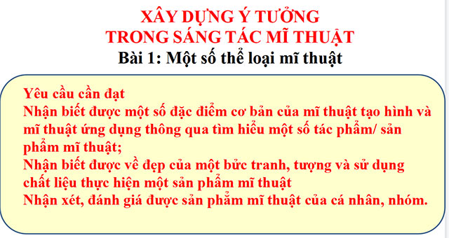 Bài giảng điện tử Mĩ thuật lớp 6