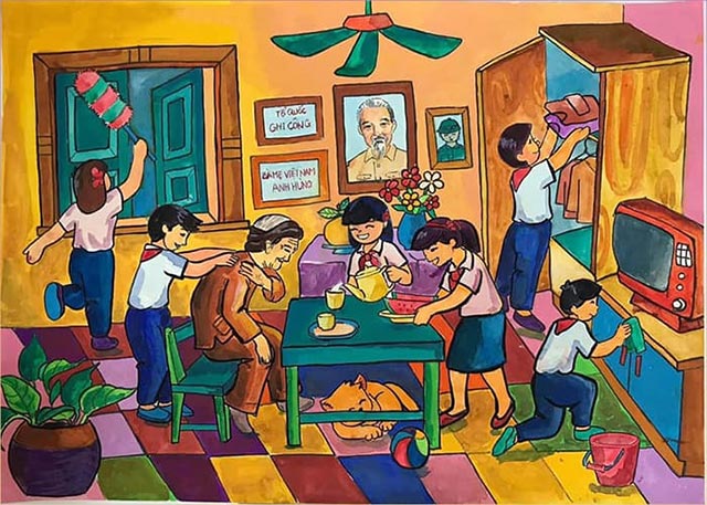 Cuộc thi vẽ tranh dành cho thiếu nhi với chủ đề Thiếu nhi Việt Nam  Mừng  Đại hội Đoàn  THCS Trương Công Định