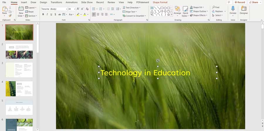 Xác định vị trí text trong PowerPoint