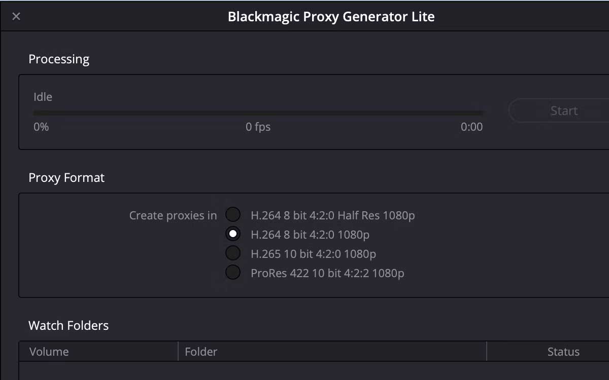 Blackmagic Proxy Generator