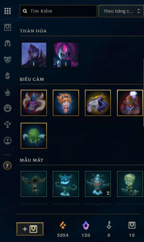 Biểu Cảm vĩnh viễn trên máy chủ Riot Client 