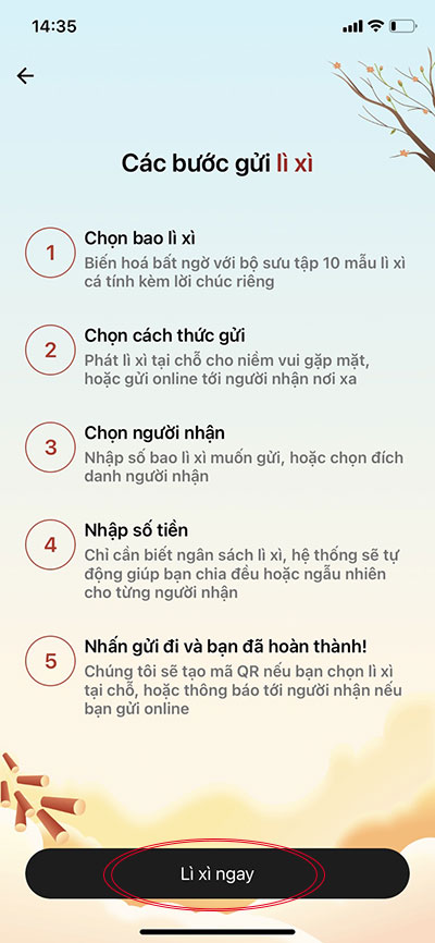 Cach li xi tren app Techcombank 3*414982