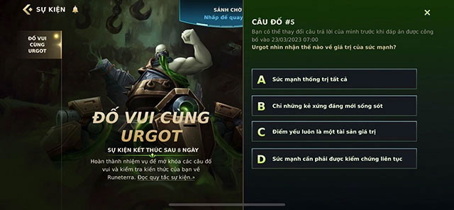 Urgot nhìn nhận thế nào về giá trị của sức mạnh?