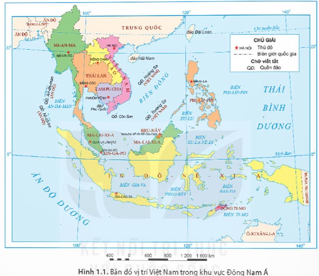 Địa lí 8 Bài 1: Vị trí địa lí và phạm vi lãnh thổ Việt Nam Soạn Địa 8 sách Kết nối tri thức trang 93, 94, 95, 96