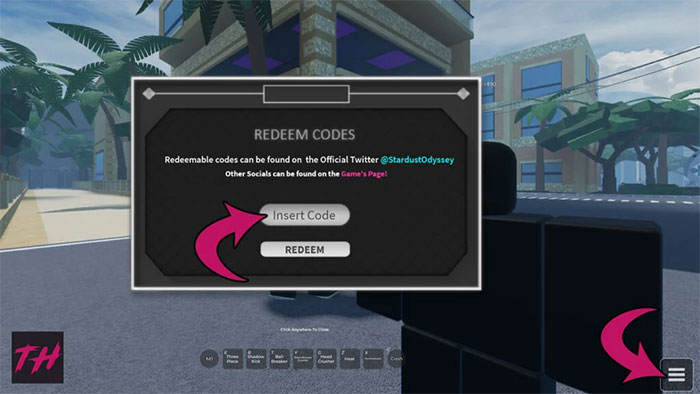Cách nhập code Stardust Odyssey