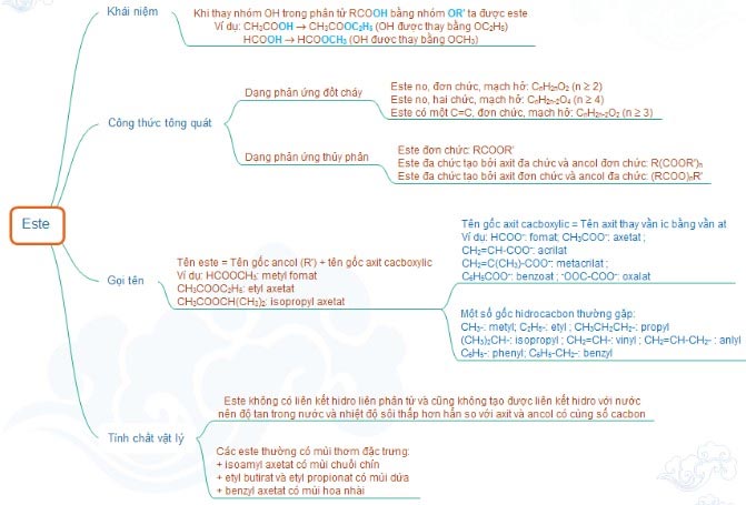 Sơ đồ tư duy Este chi tiết nhất