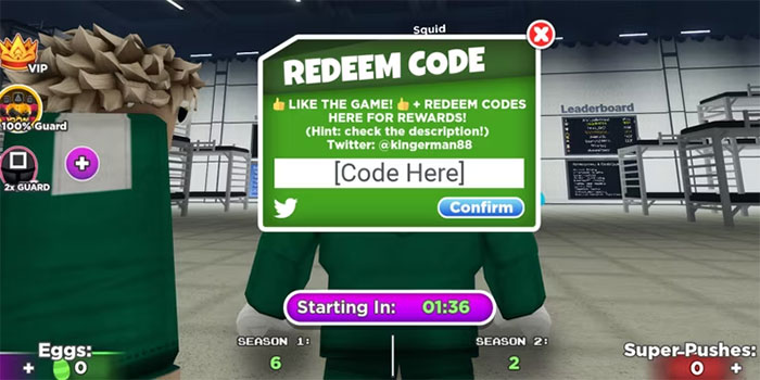 Cách nhập code Squid Game