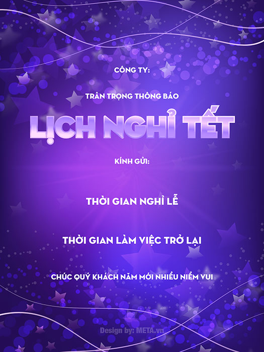 Thông báo lịch nghỉ Tết