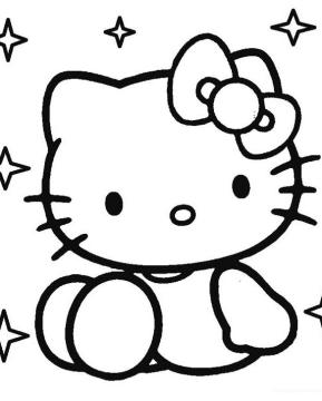 Mẫu tranh tô màu Hello Kitty