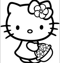 Mẫu tranh tô màu Hello Kitty