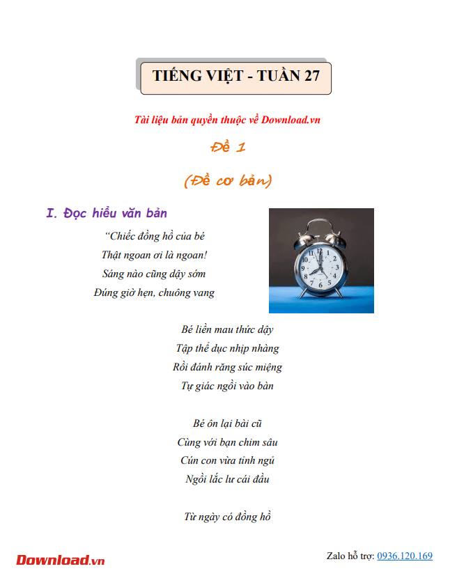 Bài tập cuối tuần lớp 4 môn Tiếng Việt Chân trời sáng tạo – Tuần 27 (Nâng cao) Bài tập cuối tuần lớp 4 môn Tiếng Việt