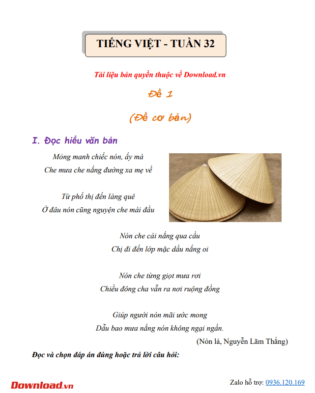 Bài tập cuối tuần lớp 4 môn Tiếng Việt Chân trời sáng tạo – Tuần 32 (Nâng cao) Bài tập cuối tuần lớp 4 môn Tiếng Việt
