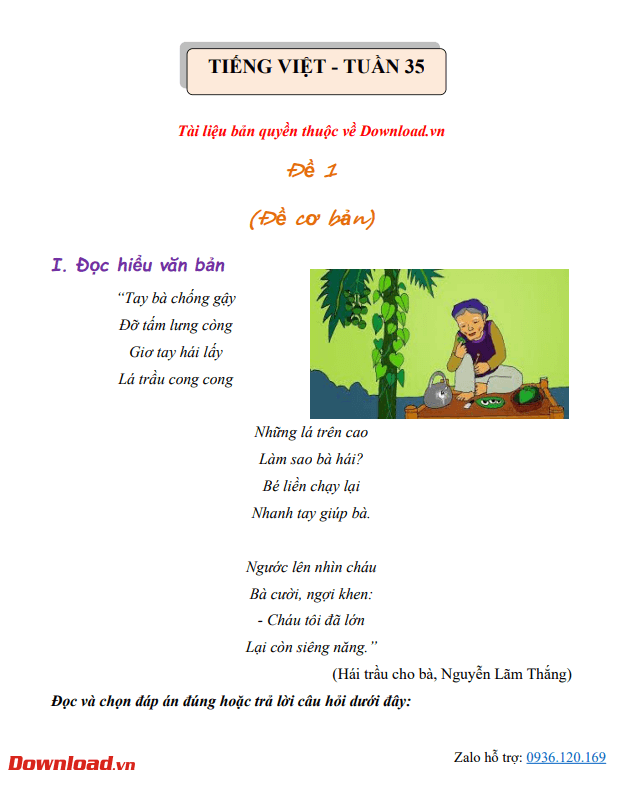 Bài tập cuối tuần lớp 4 môn Tiếng Việt Chân trời sáng tạo – Tuần 35 (Nâng cao) Bài tập cuối tuần lớp 4 môn Tiếng Việt