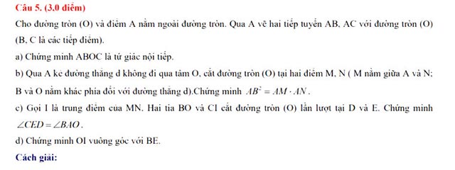 Đề thi vào lớp 10 môn Toán Sơn La năm 2024 - 2025