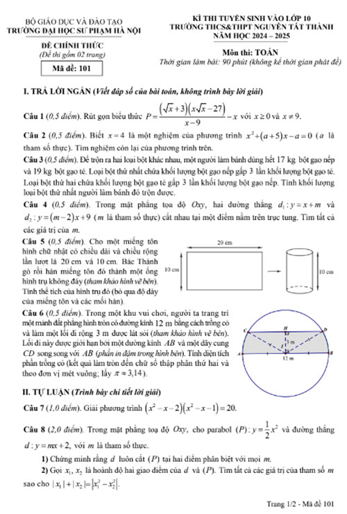 Mã đề 101