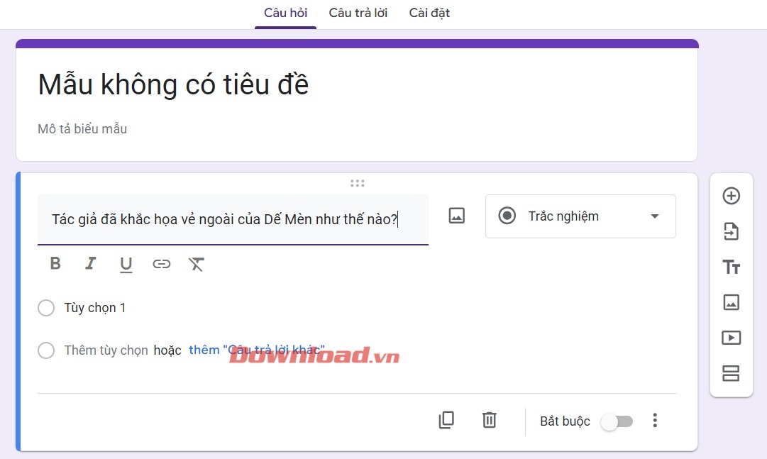 Tiêu đề biểu mẫu