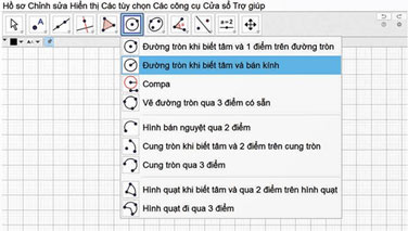 Vẽ đường tròn bằng phần mềm GeoGebra