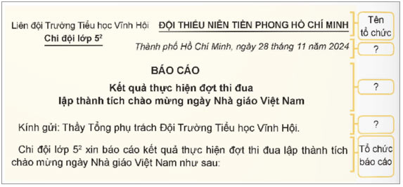 Viết: Viết báo cáo công việc – Tiếng Việt 5 Chân trời sáng tạo Tiếng Việt lớp 5 Chân trời sáng tạo tập 1 Bài 8