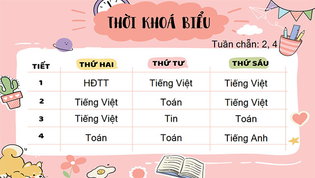 Thời khóa biểu hè