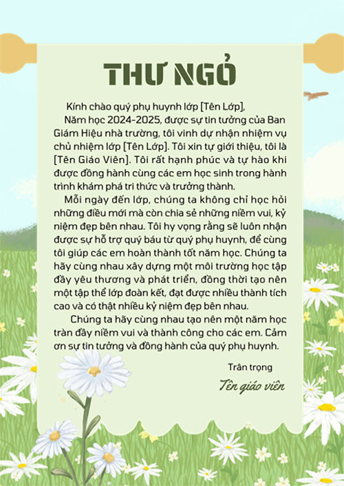 Thư ngỏ đầu năm