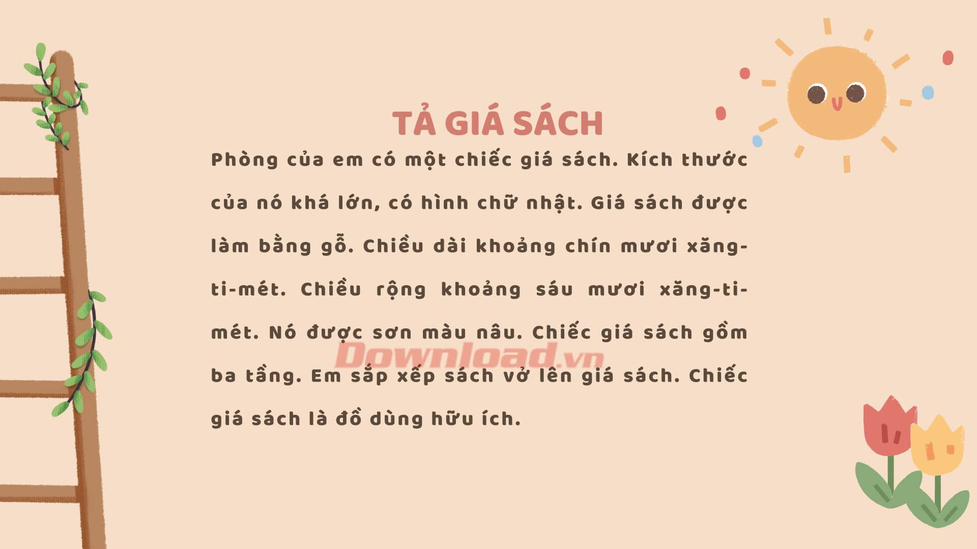 Tả chiếc giá sách