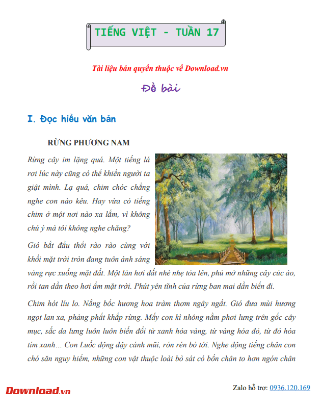 Bài tập cuối tuần lớp 5 môn Tiếng Việt Chân trời sáng tạo – Tuần 17 (Nâng cao) Bài tập cuối tuần lớp 5 môn Tiếng Việt